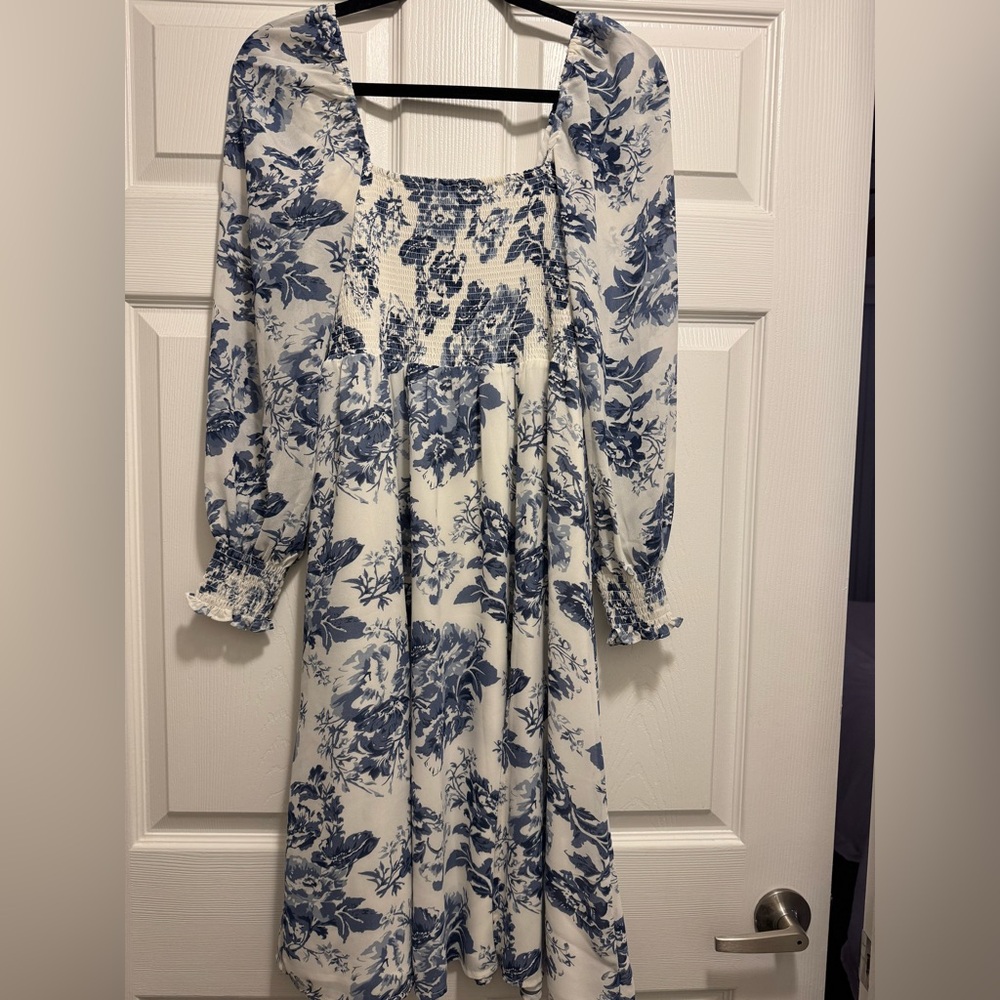 O.P.T Classic Smocked Midi Dress